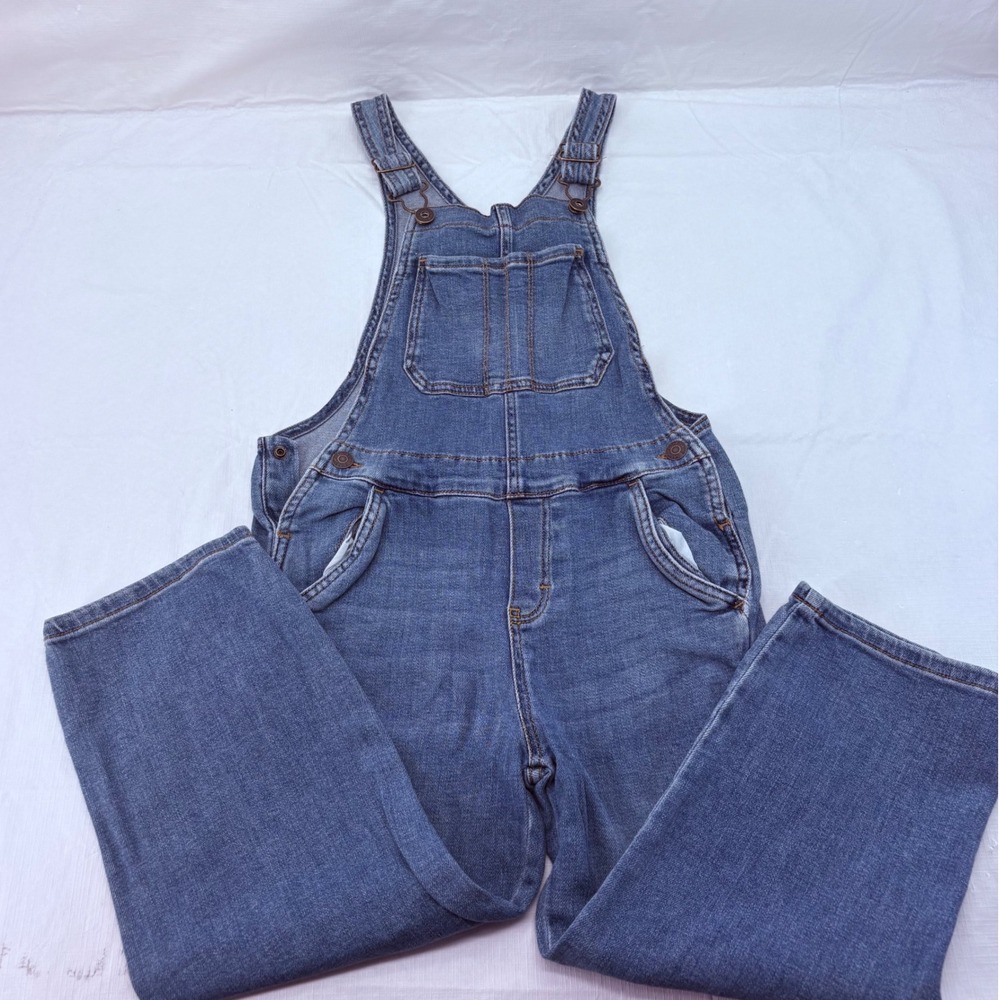 OshKosh Bgosh Kids Vestbak‎ Denim Overalls Medium Wash Blue Stretch Size 10
